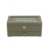 Rothenschild RS-3421-4-TA-TAN brown with beige velvet + Drawer 4 laikrodžių dėžutė