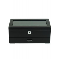 Rothenschild RS-3421-4-BL-GRE black with green velvet + Drawer 4 laikrodžių dėžutė